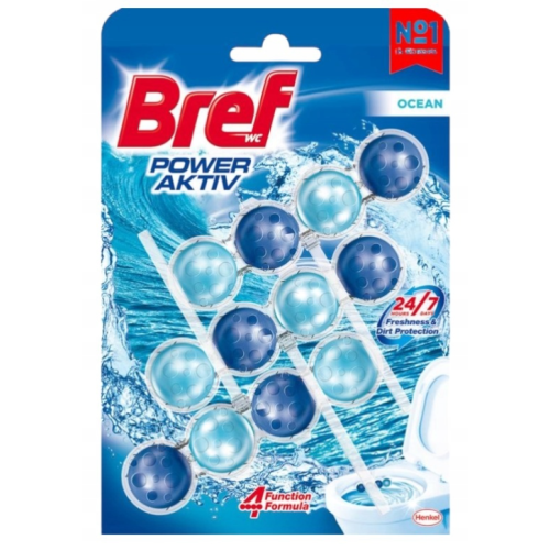 Туалетный блок Bref Power Aktiv Ocean 3×50 г