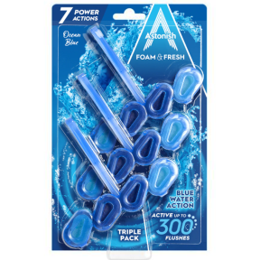 Очищающий блок для унитаза Astonish Foam & Fresh Ocean Blue mega triple pack, 3 шт