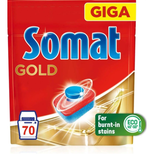 Таблетки для мытья посуды в посудомоечной машине Somat Gold, 70 таблеток