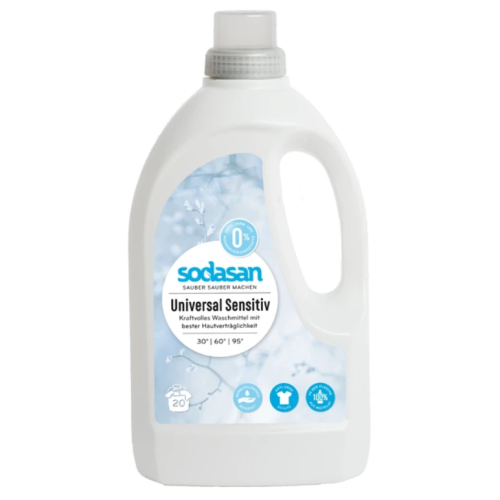 Гипоалергенное жидкое органическое средство для стирки Sodasan Universal Sensitiv Bright&White, 1,5 л