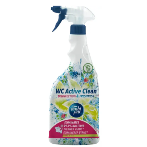 Универсальное средство для чистки туалета и ванной комнаты Ambi Pur WC Active Gel «Ледяной лайм», 750 мл