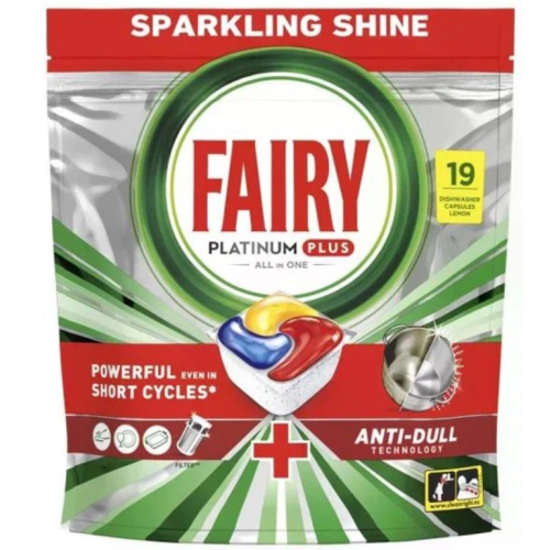 Капсулы для посудомоечной машины Fairy Platinum Plus All in One Лимон, 19 шт