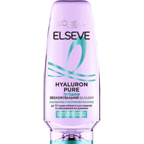 Зволожувальний бальзам для волосся L'Oréal Paris Elseve Hyaluron Pure для жирного типу волосся, 200 мл