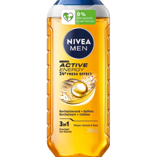Гель для душа NIVEA MEN Активная Энергия 3 в 1 для тела, лица и волос, 250 мл