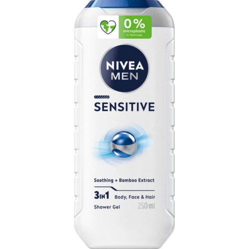 Гель для душа NIVEA MEN Sensitive 3в1 для тела, лица и волос, 250 мл