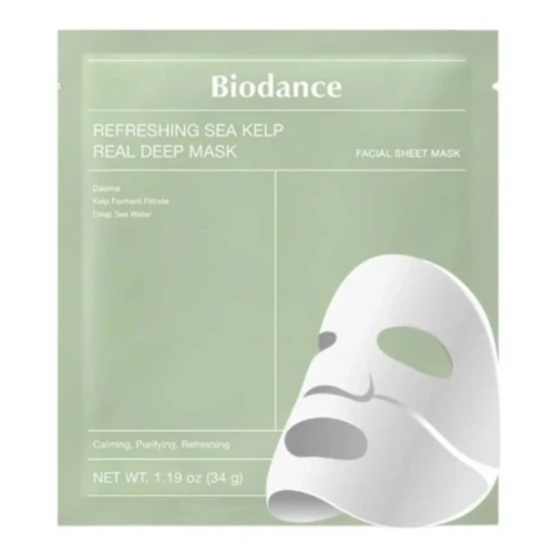 Маска гідрогелева освіжаюча з морськими водоростями Refreshing Sea Kelp Real Deep Mask BIODANCE, 1 шт