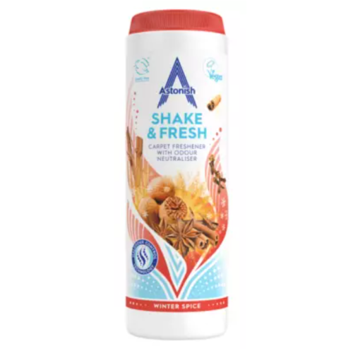 Освежитель ковров Astonish Shake & Fresh Winter Spice с нейтрализатором запахов, 350 г
