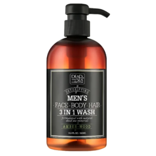 Dead Sea Collection Men’s гель для душу, волосся та обличчя для чоловіків 3в1 Amber wood, 500 мл