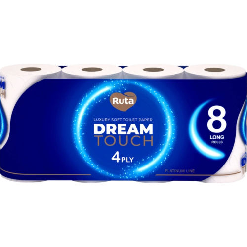 Туалетная бумага Ruta Dream Touch 8 рулонов 4 слоя Белая