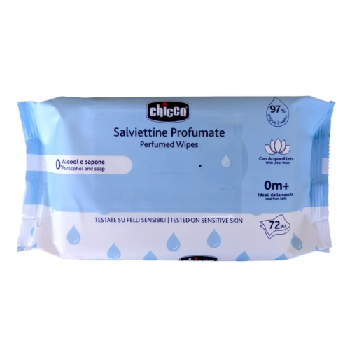 Дитячі вологі серветки Chicco м’які очищаючі 72 шт.
