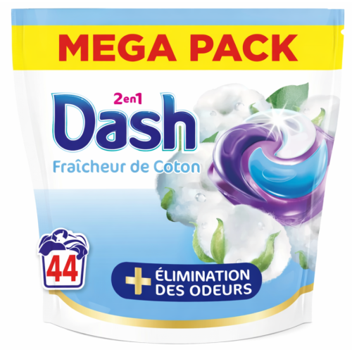 Капсули для прання Dash 2in1 Fraîcheur de Coton Mega Pack 44 шт.