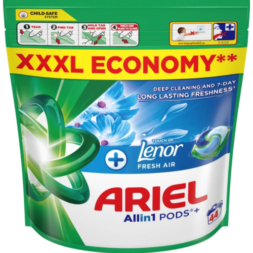 Капсулы для стирки Ariel Pods+ All-in-1 Touch of Lenor Прикосновение свежего воздуха Lenor 44 шт