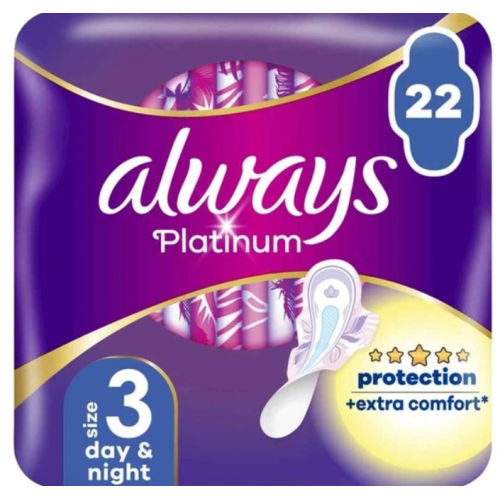 Прокладки гігієнічні Always Platinum Day&Night Quatro з крильцями, 22 шт