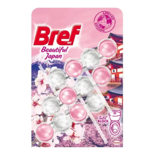 Туалетный блок для унитаза BREF Power Aktiv Beautiful Japan, 3 × 50 г