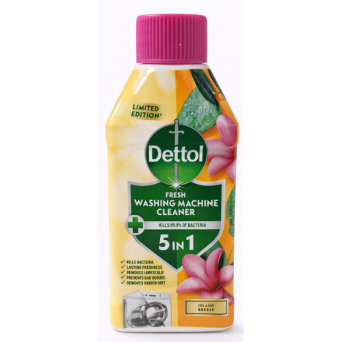 Засіб для чищення пральної машини Dettol 5в1 Antibacterial Washing Machine Cleaner, Island breeze, 250 мл