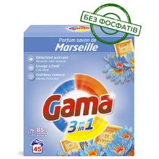 Стиральный порошок Gama marseille universal 3в1, 2,475 кг (45 стирок)