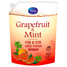 Средство для мытья посуды, овощей и фруктов Kitchen Soap Grapefruit & Mint, 1.2 л (дойпак)