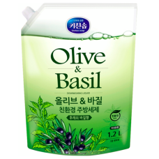 Средство для мытья посуды, овощей и фруктов Kitchen Soap Olive & Basil, 1.2 л (дойпак)
