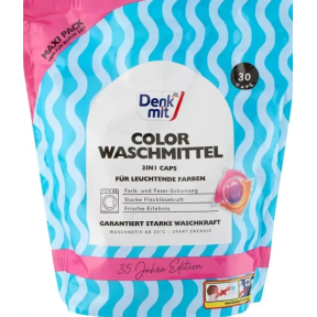 Капсулы для стирки цветных вещей Denkmit Color Waschmittel 3in1 Caps, 30 шт