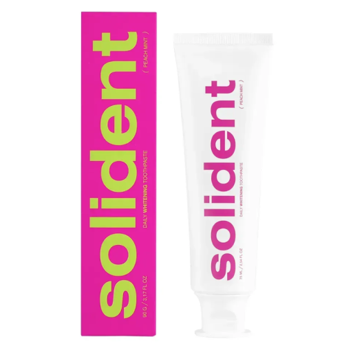 Ежедневная отбеливающая зубная паста Solident Peach Mint / Персик-мята 90 г