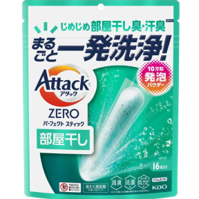 Пральний порошок у капсулах для сушіння в приміщенні Kao Attack ZERO Perfect Stick, 16 шт