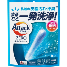 Пральний порошок у капсулах Kao Attack ZERO Perfect Stick, 16 шт