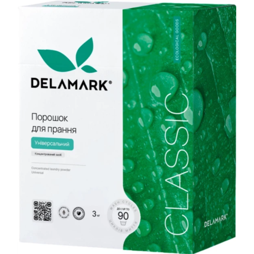 Концентрированный бесфосфатный стиральный порошок Delamark Universal, 3 кг