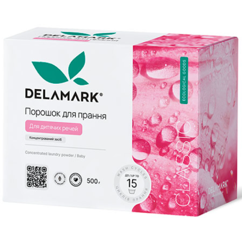Концентрированный бесфосфатный стиральный порошок DeLaMark Baby, 500 г
