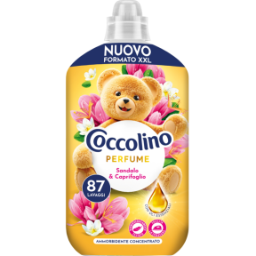 Парфюмированный концентрированный смягчитель для белья Coccolino Сандал и Жимолость, 87 стирок, 1827 мл