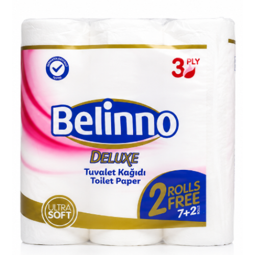 Туалетная бумага Belinno Deluxe 3-слойная, 7+2 рулона