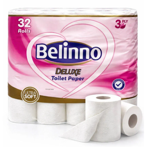 Туалетная бумага Belinno Deluxe трёхслойная, 32 рулона