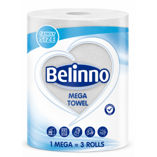 Бумажные полотенца Belinno Mega Towel Family Size, 1 рулон