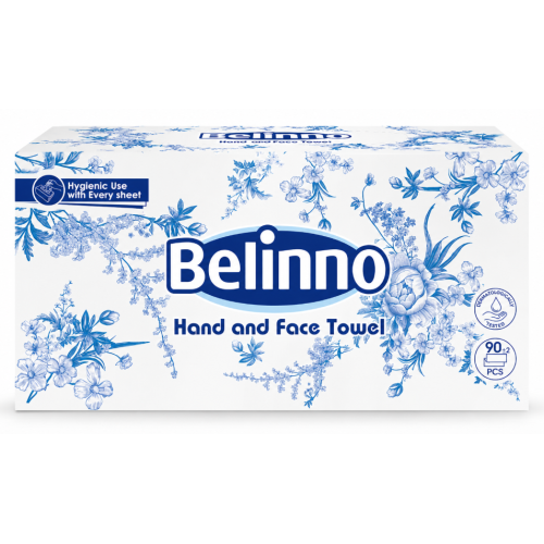 Бумажные салфетки Belinno Hand and Face Towel 20х20, 90+2 шт