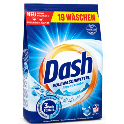 Пральний порошок універсальний DashUniversal Alpen Frische, 0,95 кг, 19 прань