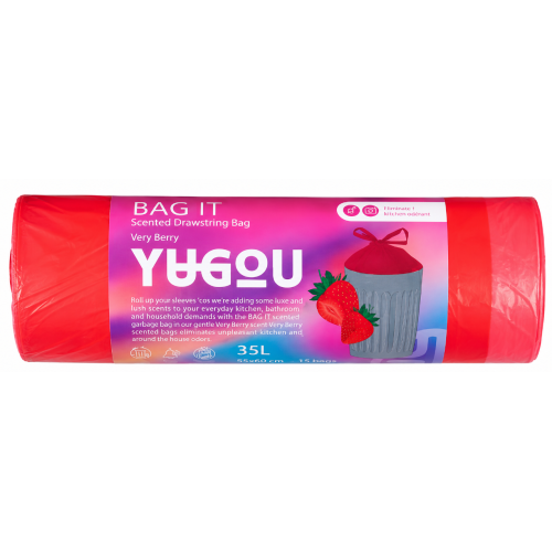 Пакети для сміття зі шнурком YUGOU BAG IT, Very Berry, 35 л, 15 шт