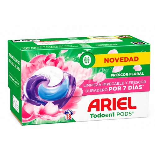 Универсальные капсулы для стирки Ariel Todo en 1 Pods Frescor Floral (Цветочная свежесть), 18 шт.