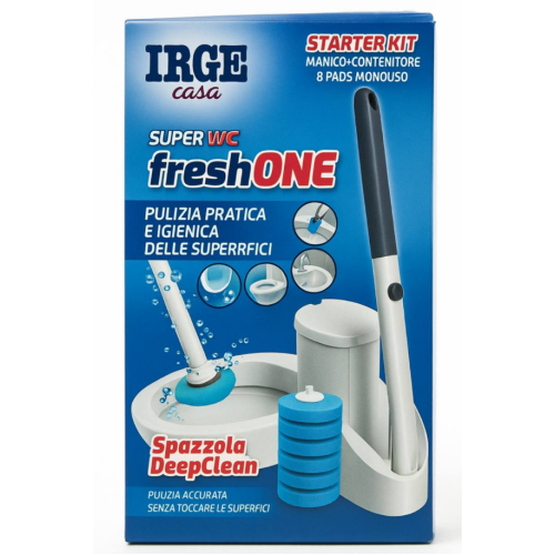 Универсальная щетка для безконтактной чистки унитаза IRGE FreshOne DeepClean со сменными насадками 8 шт