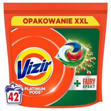 Капсули для прання універсальні Vizir Platinum PODS + Fairy Effect 42 шт