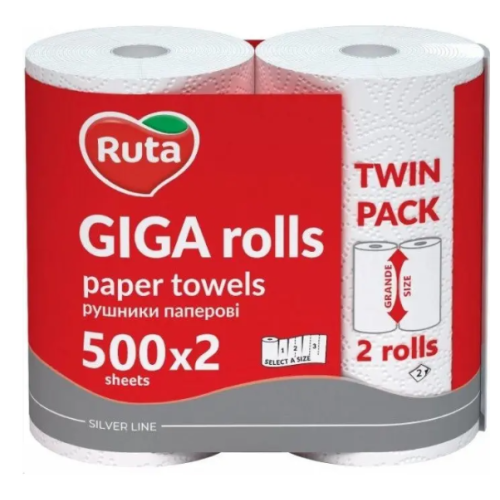 Паперові рушники Ruta GIGA Rolls 2 шари, 2 рулони