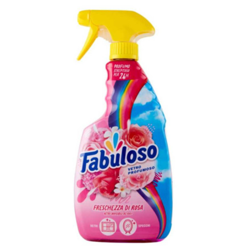 Спрей Fabuloso для окон, стекла и зеркал, эффект невидимого стекла, аромат розы, 600 мл
