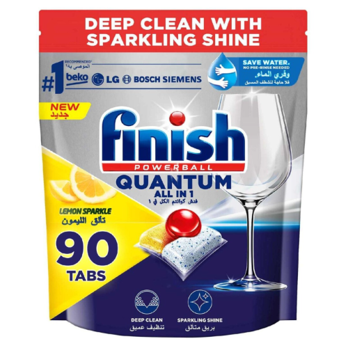 Таблетки для посудомоечных машин Finish Quantum All in 1 Lemon, 90 шт
