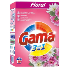 Порошок для прання Gama Floral 3в1 з квітковим ароматом, 40 прань, 2.2 кг