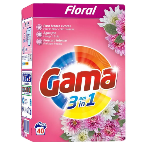 Стиральный порошок Gama Floral 3в1 с цветочным ароматом, 40 стирок, 2.2 кг
