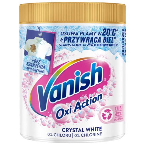 Пятновыводитель-отбеливатель для белых вещей Vanish Oxi Action Crystal White Powder, 1 кг
