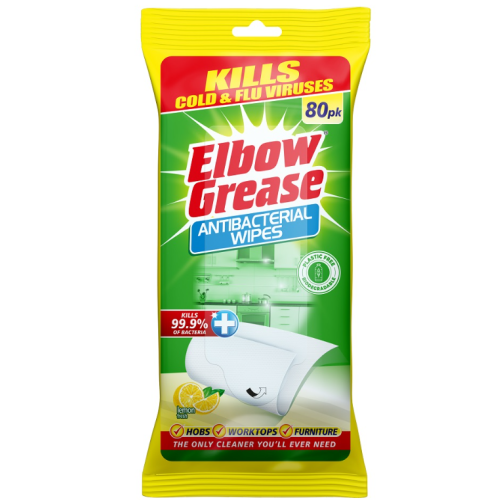 Антибактериальные салфетки Elbow Grease Lemon Fresh, 80 шт