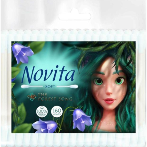 Ватні палички Novita Soft Mavka, 160 шт (у поліетиленовому пакеті)
