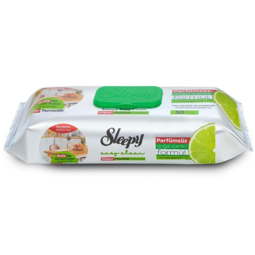 Вологі серветки для кухні Sleepy з ароматом бергамоту, 50 шт