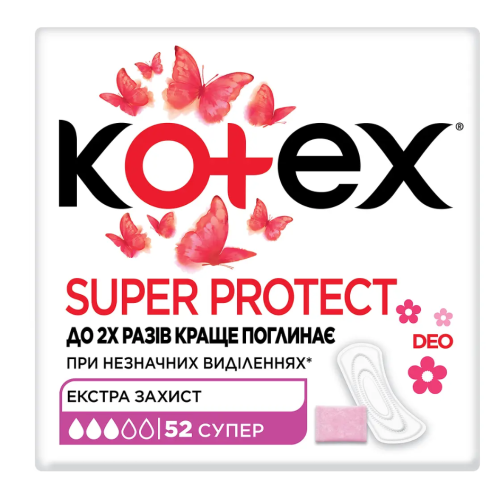 Щоденні прокладки Kotex Deo Super, 52 шт.