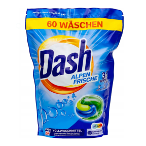 Dash 3в1 капсулы для стирки универсальные Alpen Frische, 60 шт