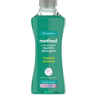 Жидкое концентрированное средство для стирки Method Concentrated Laundry Detergent  с ароматом свежего тропического кокоса, 33 стирки, 990 мл